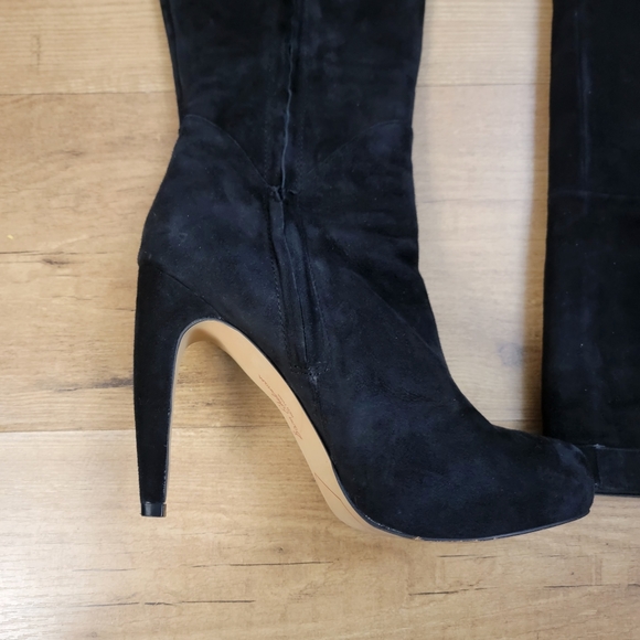 Sam Edelman Kayla Over The Knee Black Suede Boots - Picture 7 of 16